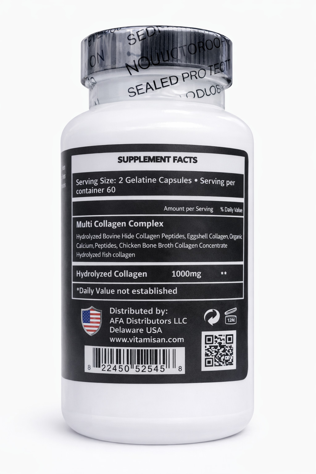 Collagen PEPTIDES Types I, II, III, V, X Colagen Anti aging support skin 120 CT