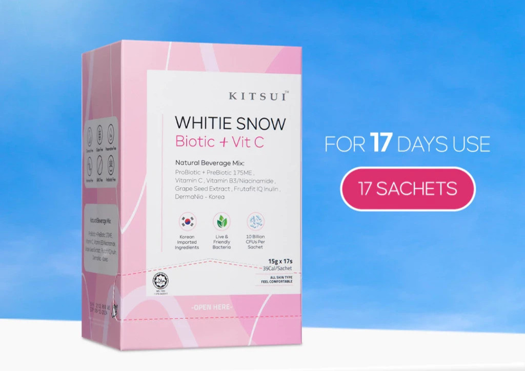 3 X KITSUI Korean White 17’s x 5g whitening booster SUGAR FREE from Malaysia