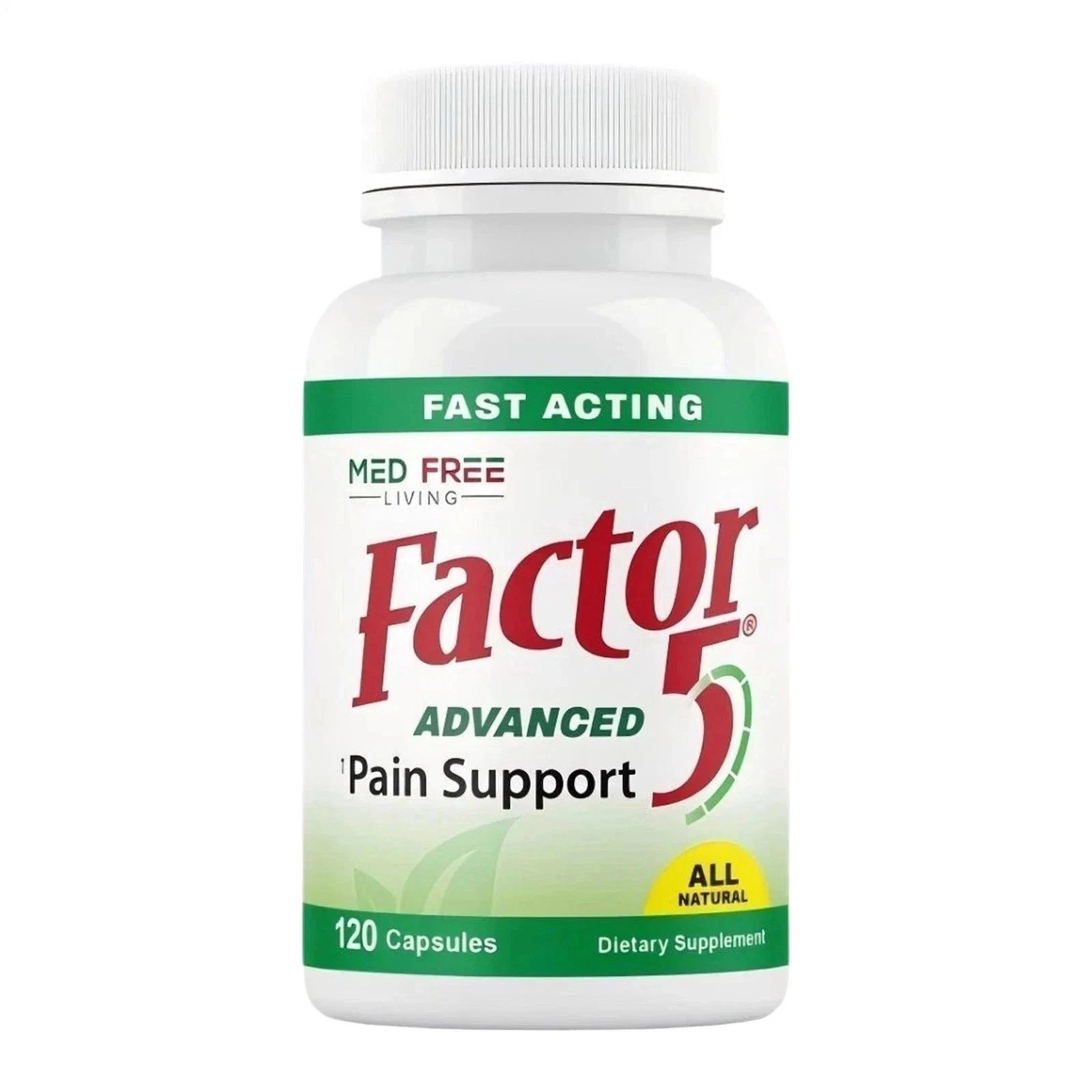 1-3Pack Med Free Living Factor 5 Joint Muscle Support Capsules 120 Count