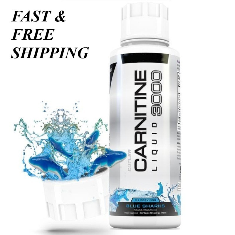 2 PACKS-NEW Cutler Nutrition Liquid Carnitine 3000mg Blue Sharks flavor SEALED*