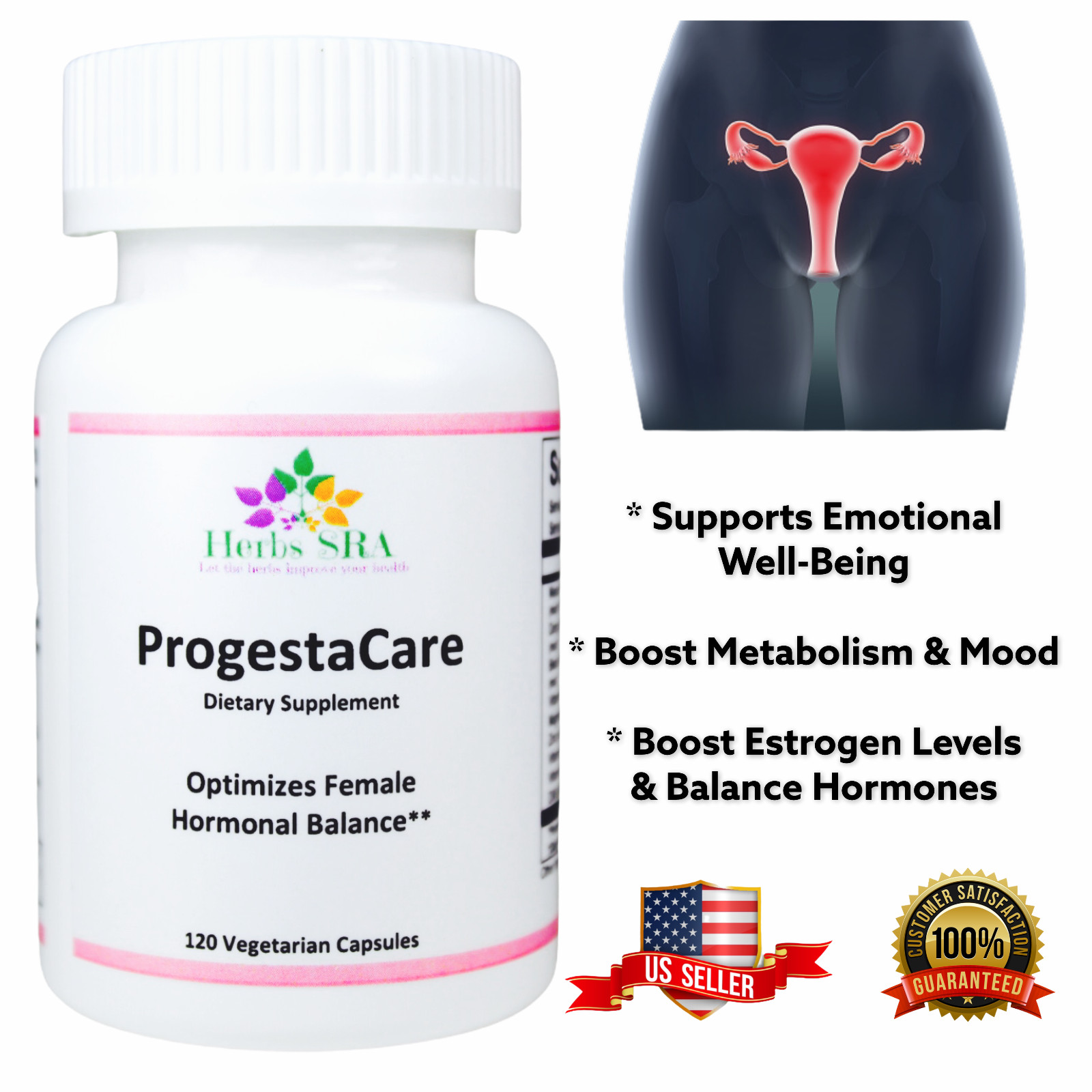 NATURAL PROGESTERONE PRODUCTION SUPPLEMENT, 120 Capsules MACA root, Black COHOSH
