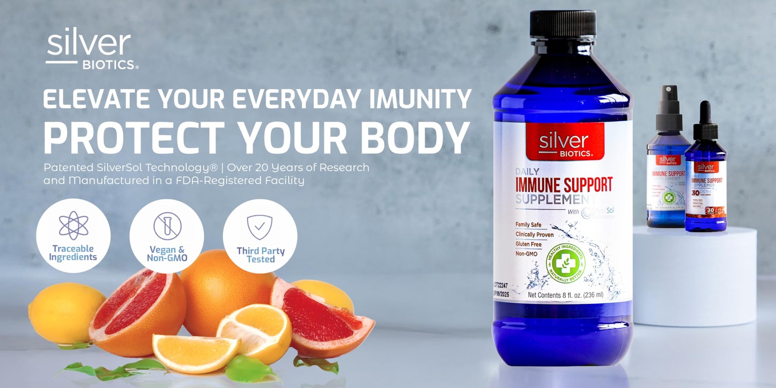 Silver Biotics Patented Multivalent SilverSol Technology 8 Fl Oz (Pack of 1)