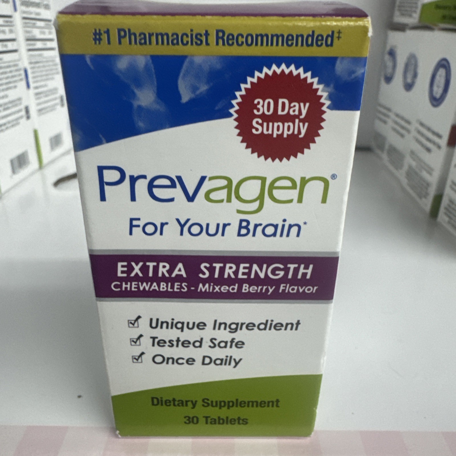 Prevagen Extra Strength 20mg Mixed Berry Chewables – 30 Count New