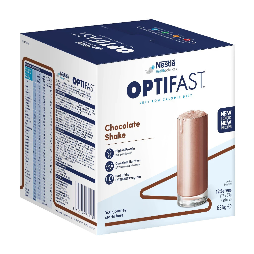 1x Nestlé Optifast VLCD Chocolate Shake 12x53g Meal Replacement for Weight Loss