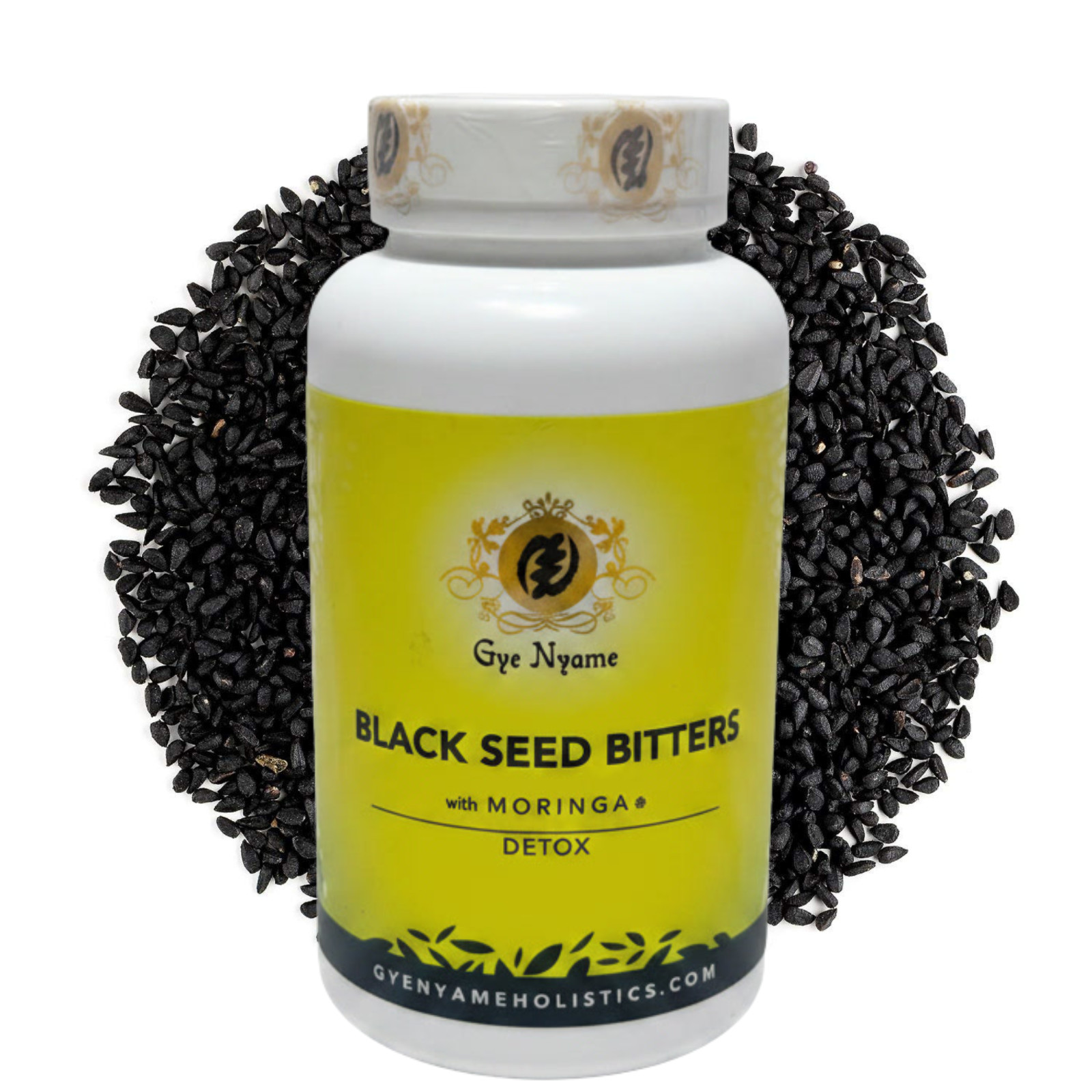BLACK SEED BITTERS with MORINGA 120 CAPSULES~DETOX~ The Original by Gye Nyame