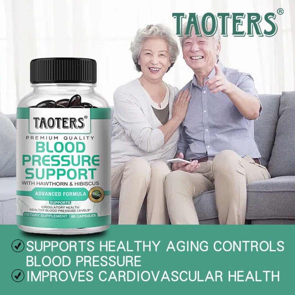 Blood Pressure Support, High BP Supplement with 13 Vitamins & Herbs – 60 Capsule