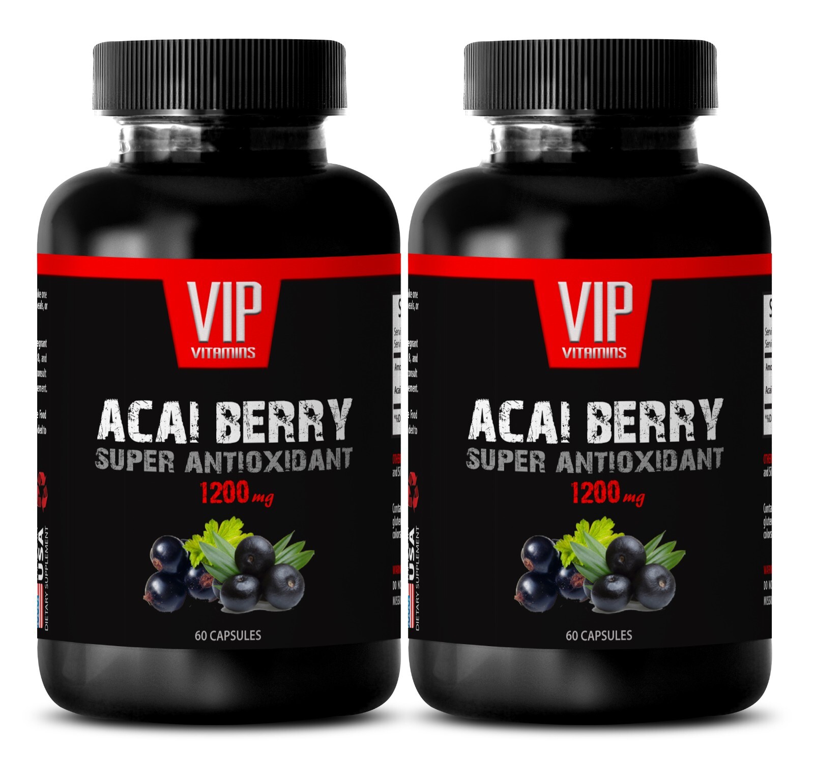 Superfood benefits – ACAI BERRY – Tropical flavor 2 Bottles 120 Capsules