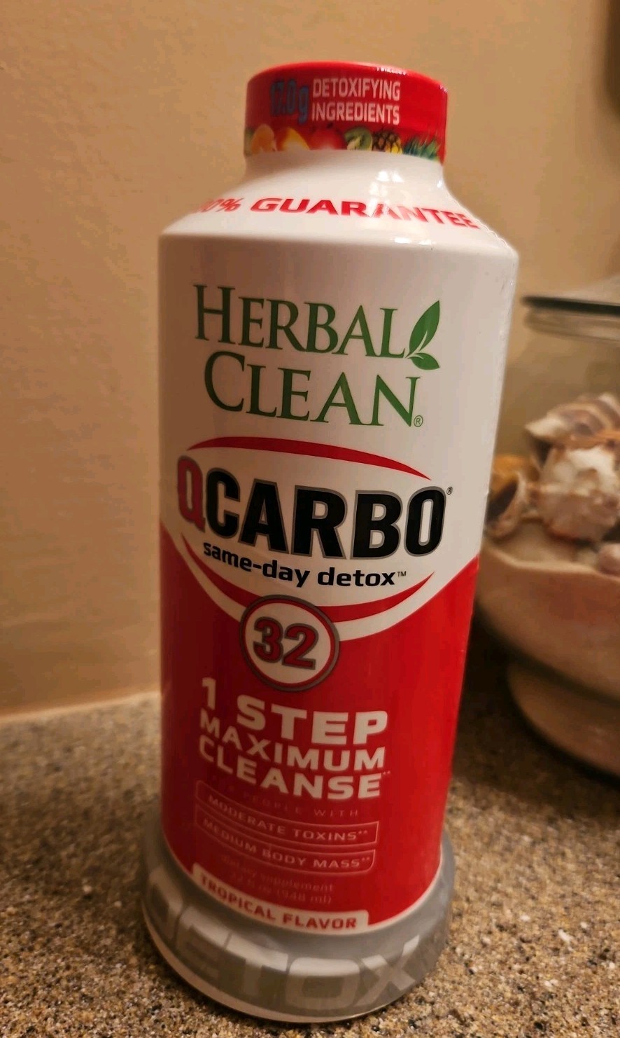 Herbal Clean QCarbo32 Same-Day Maximum Detox Supplement 32oz Tropical 10/26
