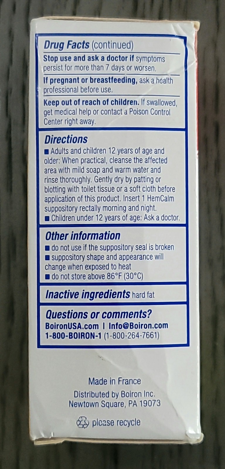 4-Boiron HEMORRHOID RELIEF SUPPOSITORIES HOMEOPATHIC MEDICINE ( 06/26 OR LATER )
