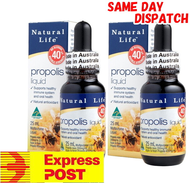 Natural Life Propolis Liquid Double Strength 40% 25ml Australian Made Immune