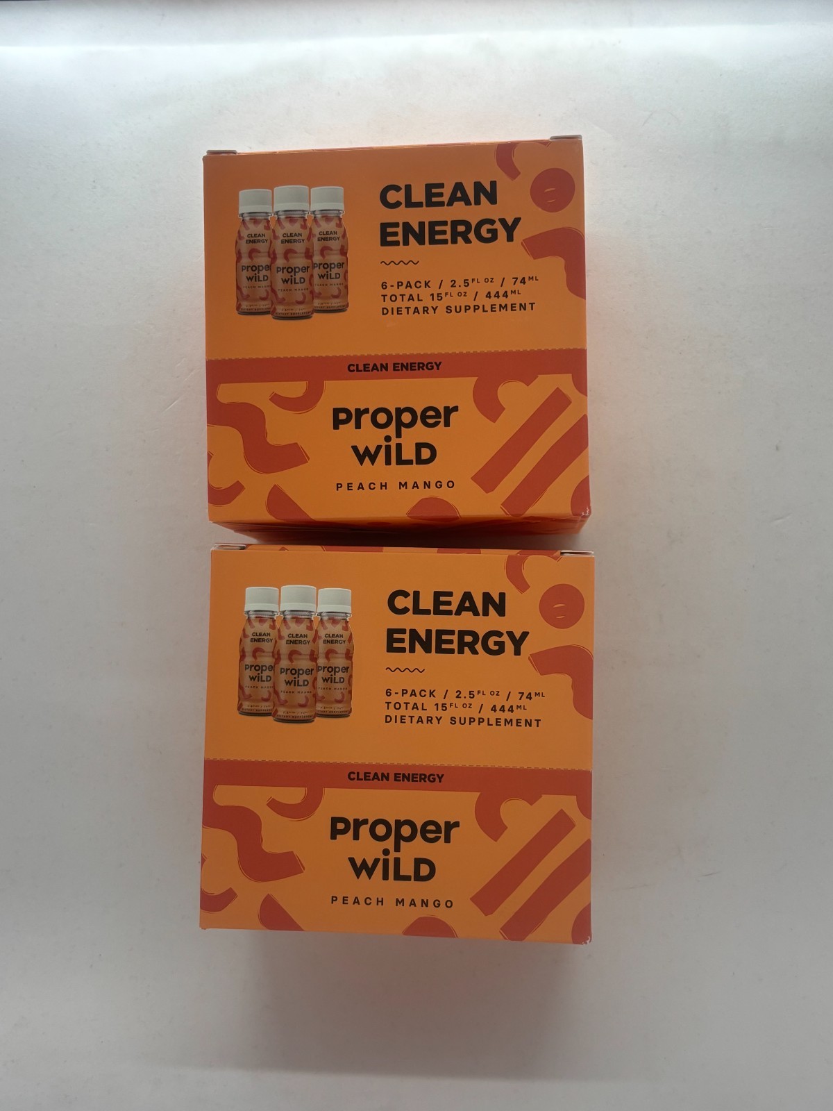 Proper Wild Peach Mango Clean Energy Shots 2.5z (2×6-Pack) BB 5/2027, FREE SHIP!