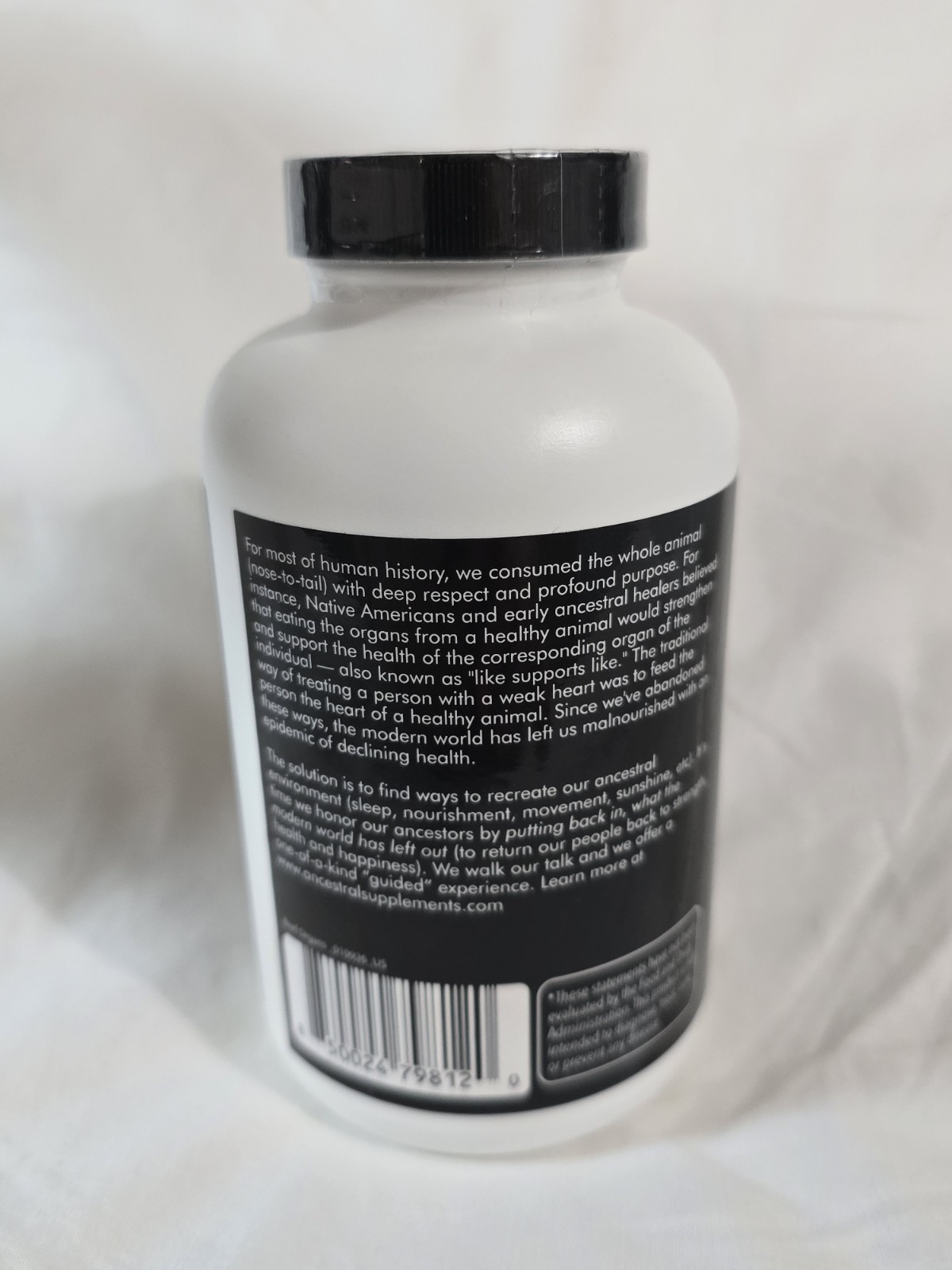 Ancestral Supplements Grass Fed Beef Organs 180 Capsules 500mg EA fast shipping.