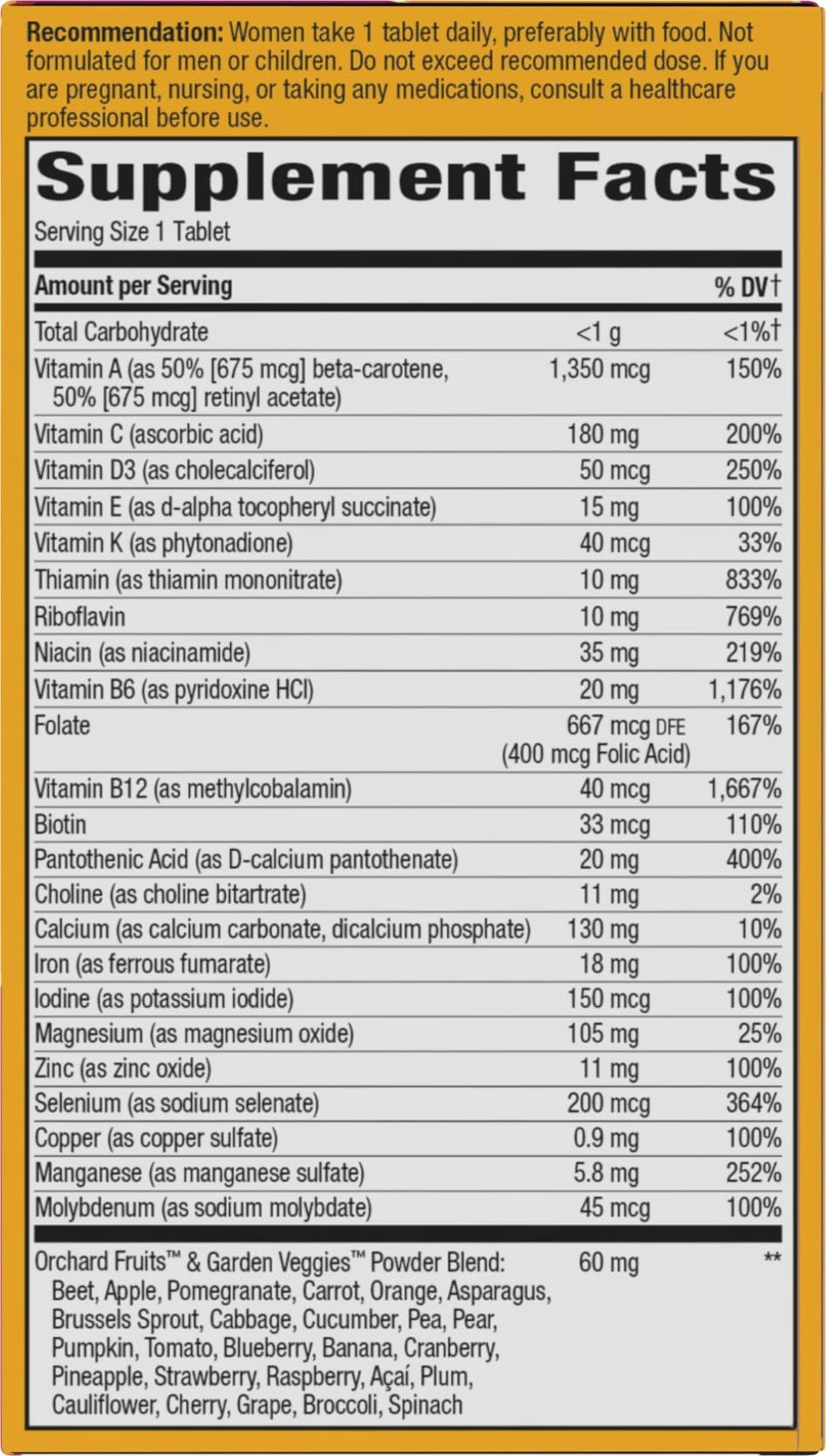 Nature’s Way Alive! Ultra Multivitamin for Women, 60 Count (Pack of 1)