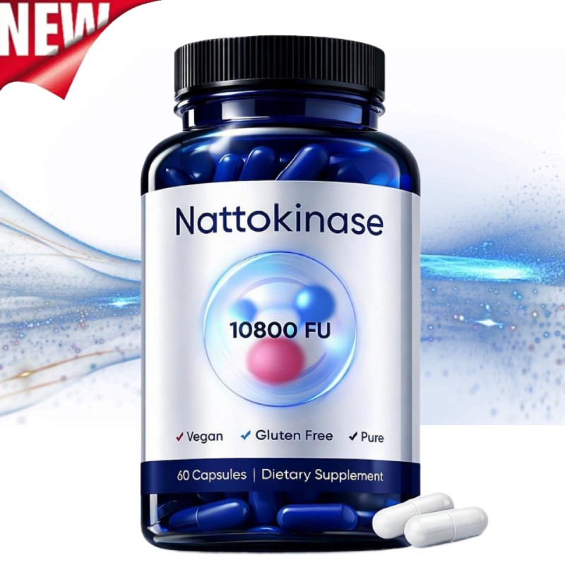Premium 1-3X Nattokinase Supplement – 10800 FU 60 Capsules Per Serving HOT 2026