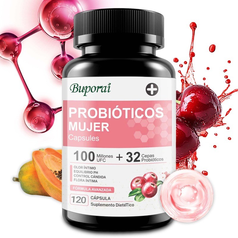 PROBIOTICOS MUJER 120pcs,Balances PH,Replenishes Intestinal Flora,Boost Immunity