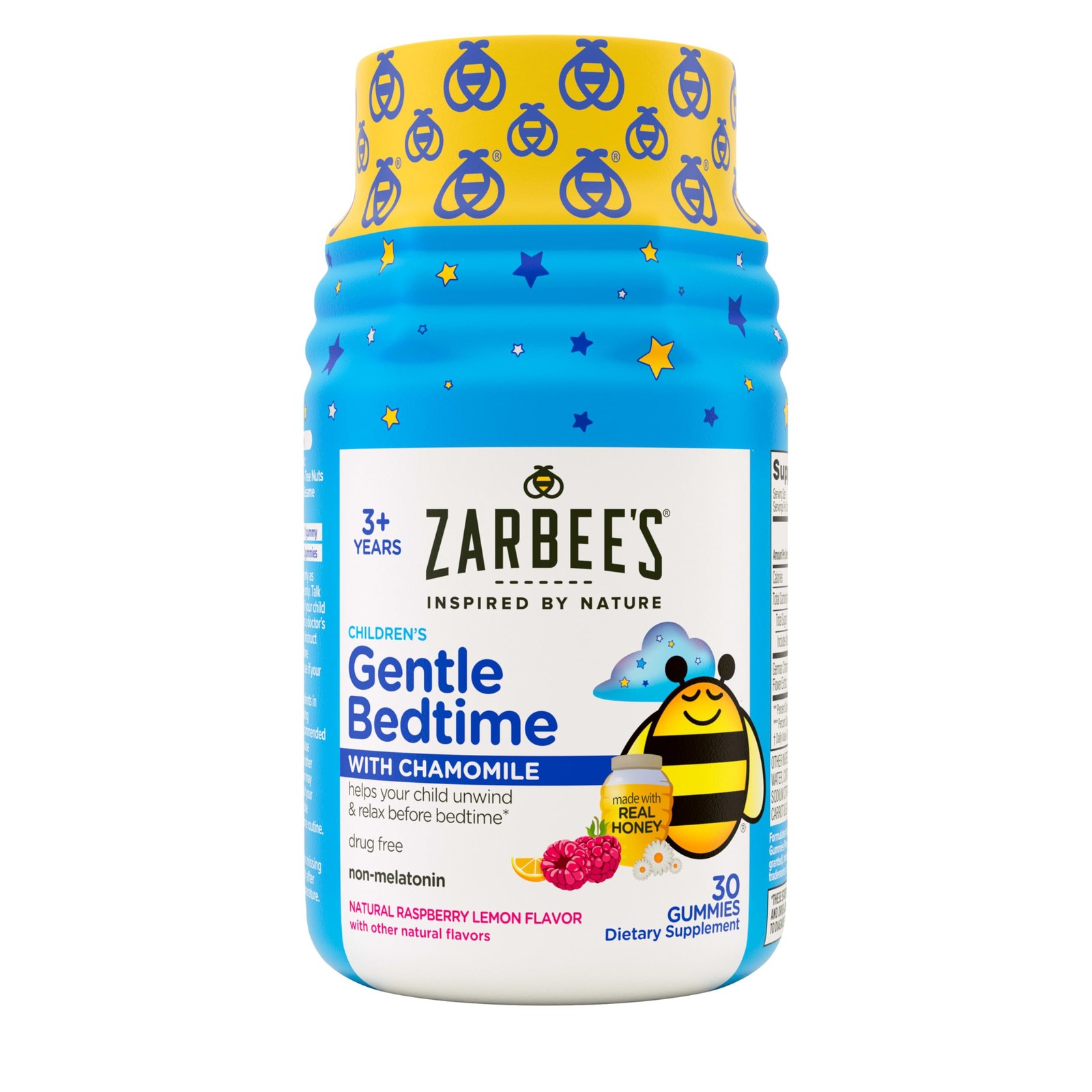 Bedtime Gummies for Kids – Melatonin-Free Honey, Raspberry, Chamomile, 30ct