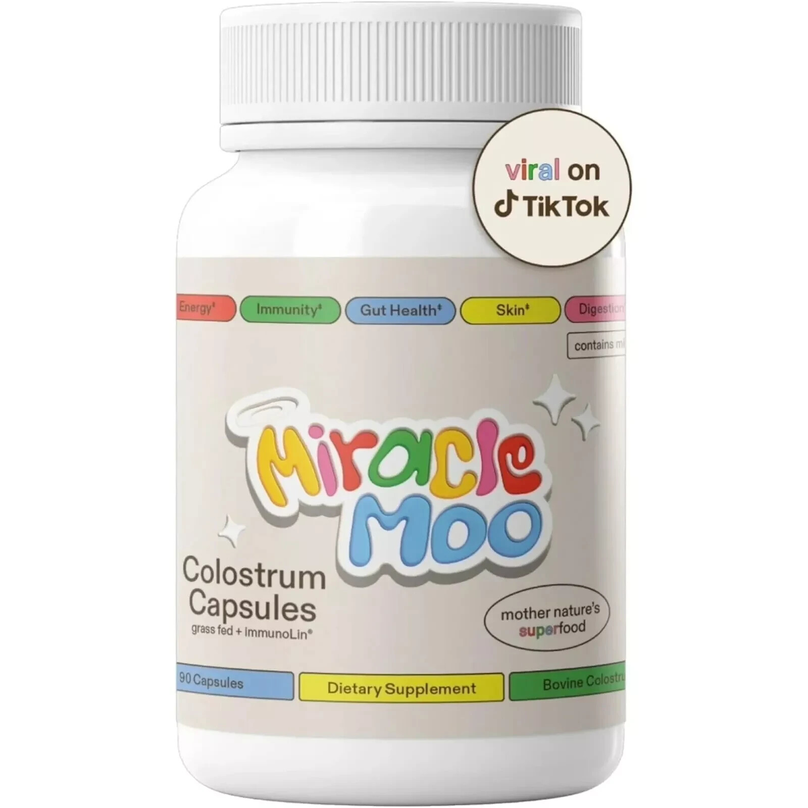 Colostrum Supplement for Gut Health, Hair Growth, Beauty and Immune Support