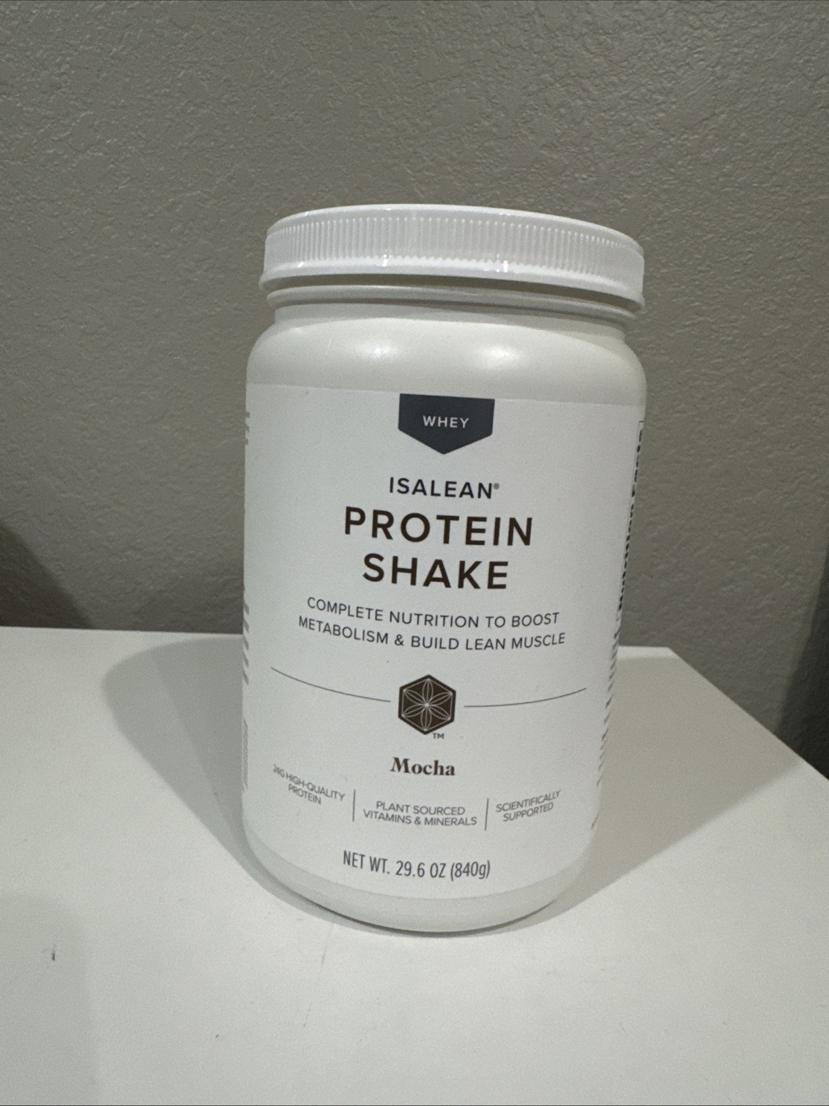New- Isalean Whey Protein Powder Mocha 29.6 oz Metabolism Muscle 02/2028