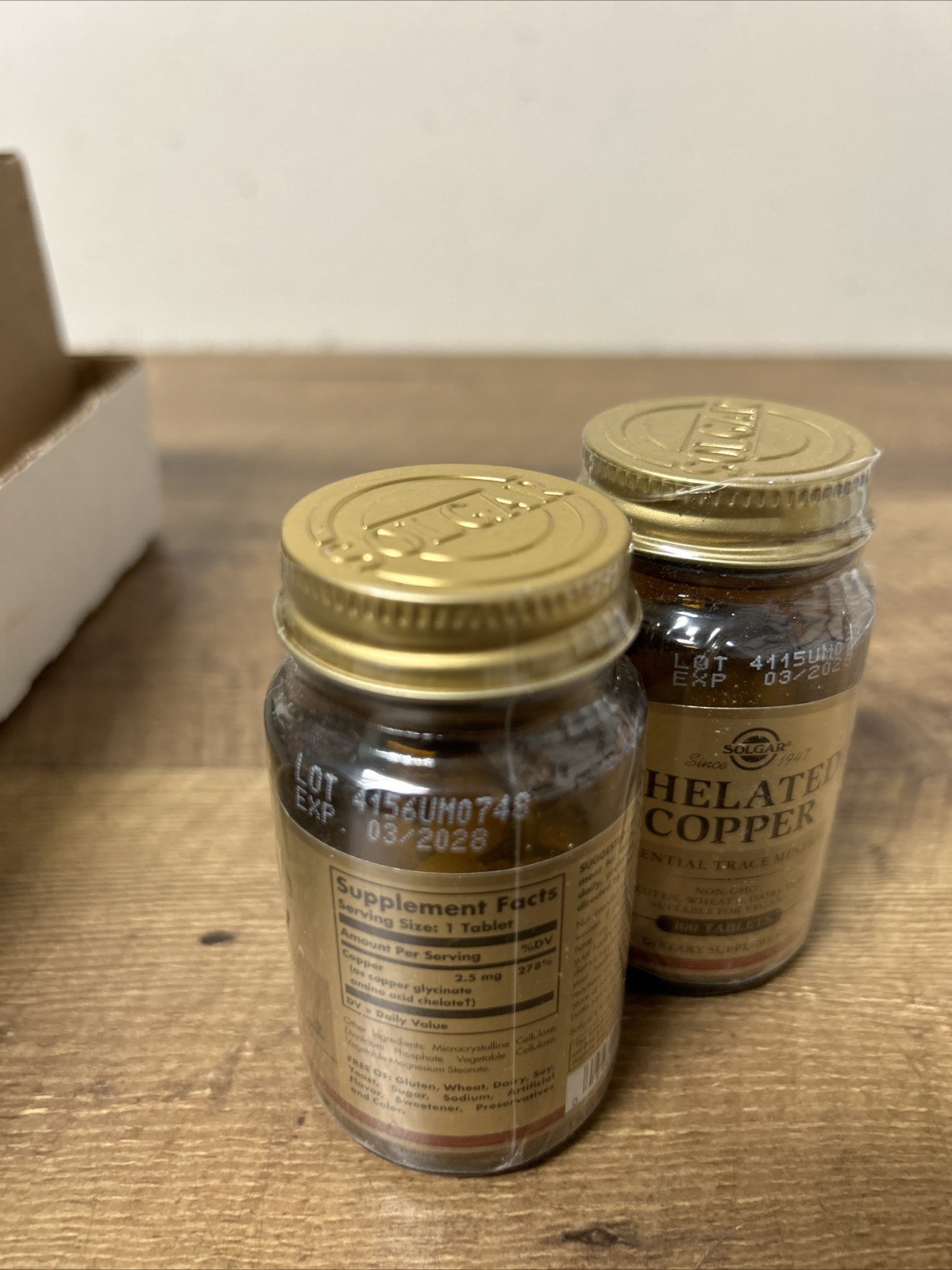 Solgar Chelated Copper 100 Tablets Each Exp 3/2028 Lot Of 2