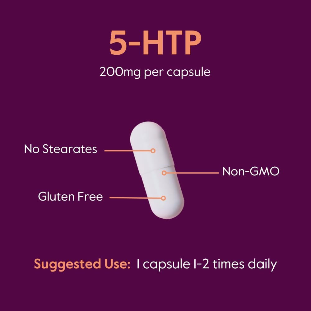 5-HTP 200Mg per Capsule (240 Capsules) (120 X 2) – No Stearates or Flow Agent…
