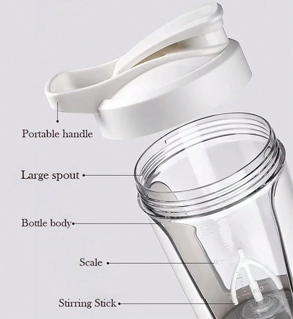 14oz Electric Protein Shaker Bottle Automatic Mixer Cup No Clumps 400ml for Gym