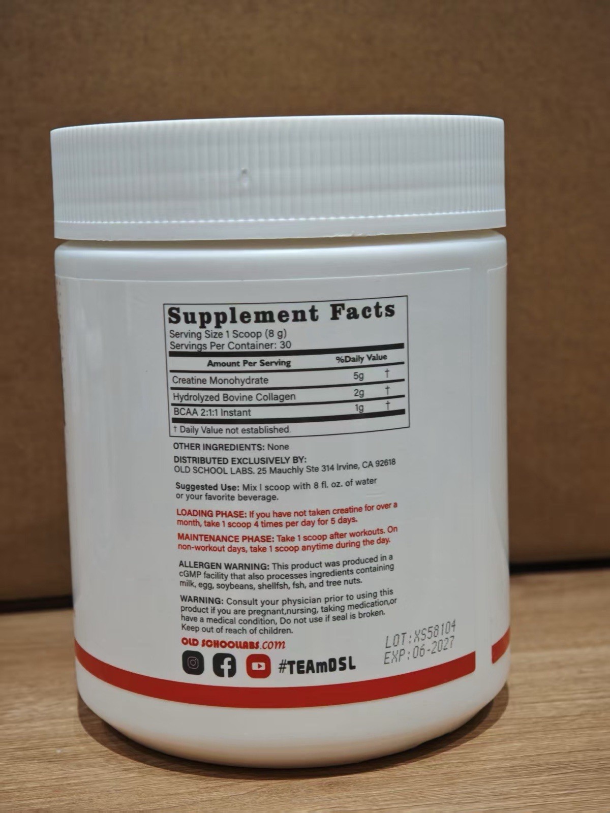 Old School Labs Women’s Creatine Monohydrate Powder Unflavored 240g No Sugar