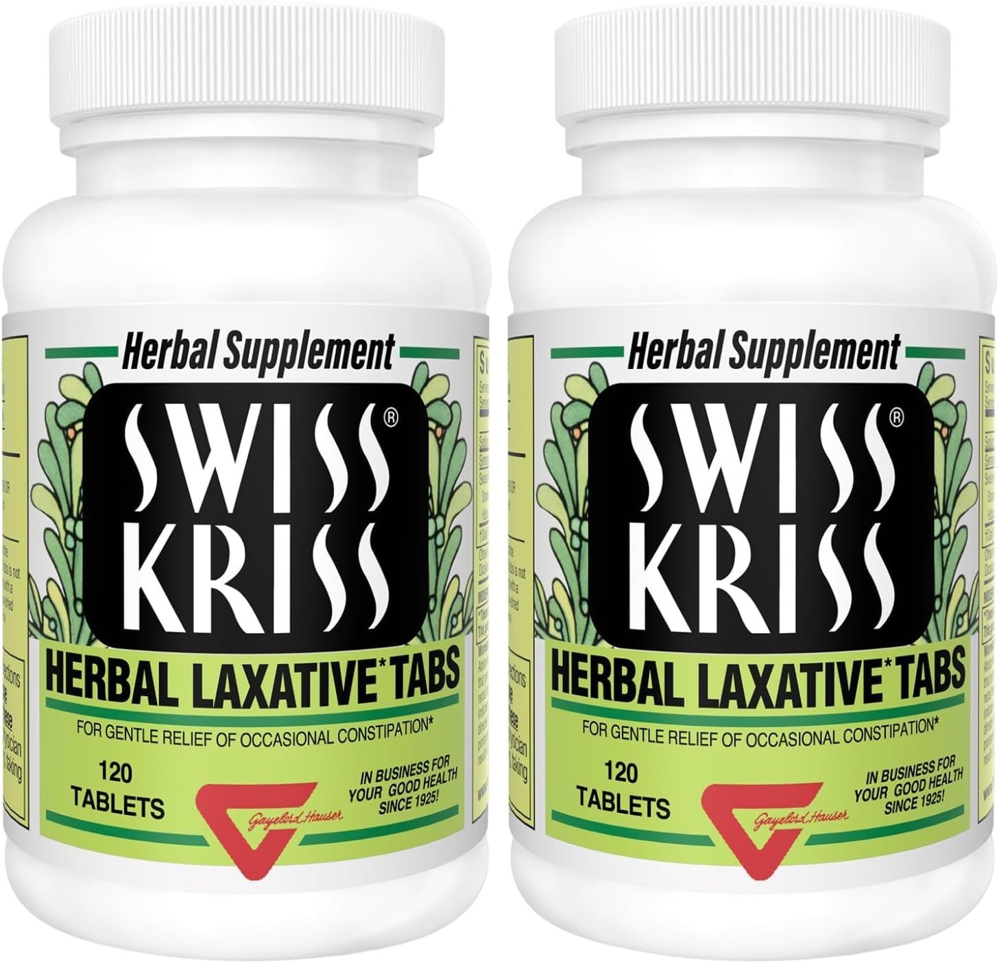 Swiss Kriss Herbal Tabs – 240 Count, Two-Pack for Digestive Health