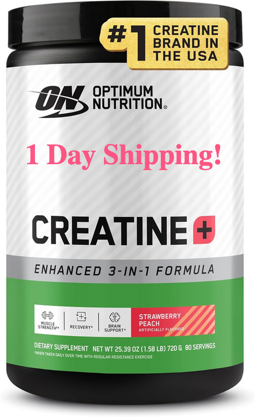 Optimum Nutrition Creatine Monohydrate Powder Strawberry Peach Performance 720g