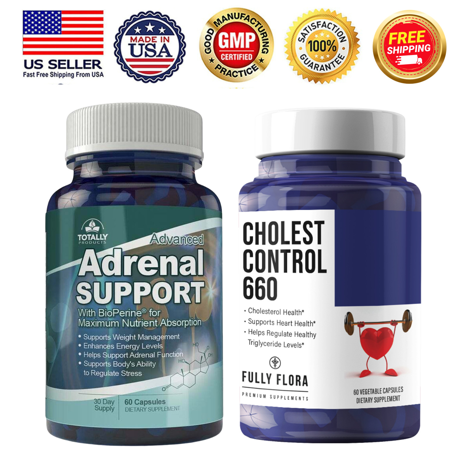 Adrenal Support Weight Management and Cholesterol Control 660 Heart Supplement