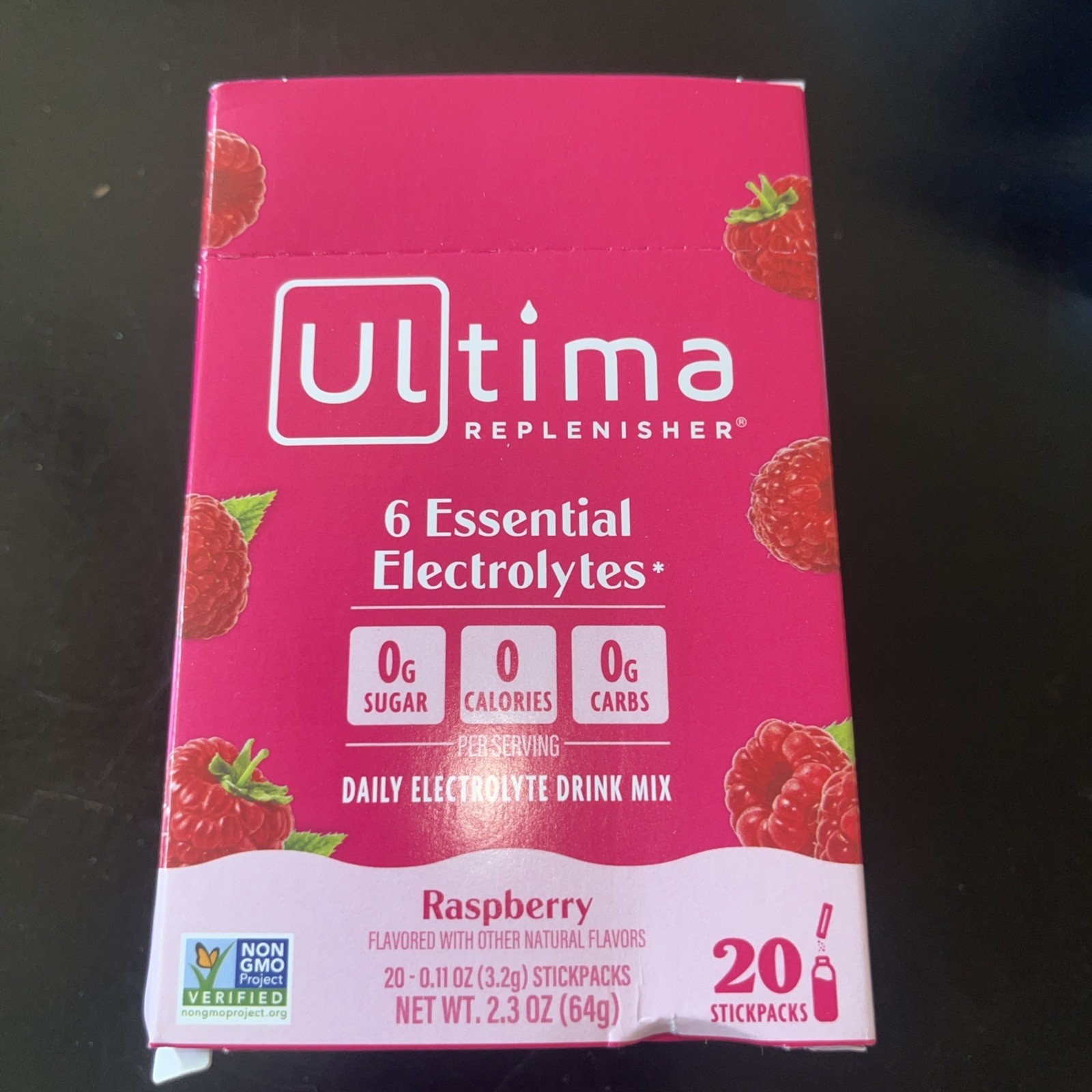 Ultima Replenisher, Electrolyte Hydration Drink Mix, Raspberry, 20 Count 1/2028
