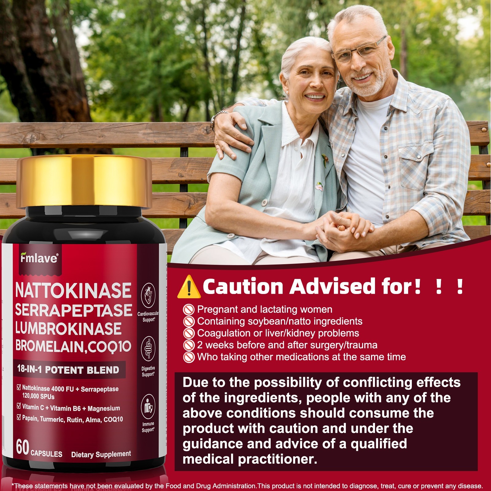 5 pack Nattokinase 4,000 FU – Heart & Cardiovascular Health, Circulatory Support