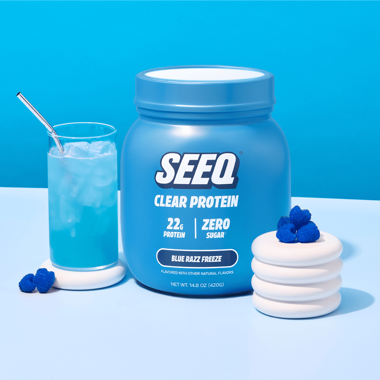 Seeq Clear Protein Powder – Blue Razz Freeze-15 Servings