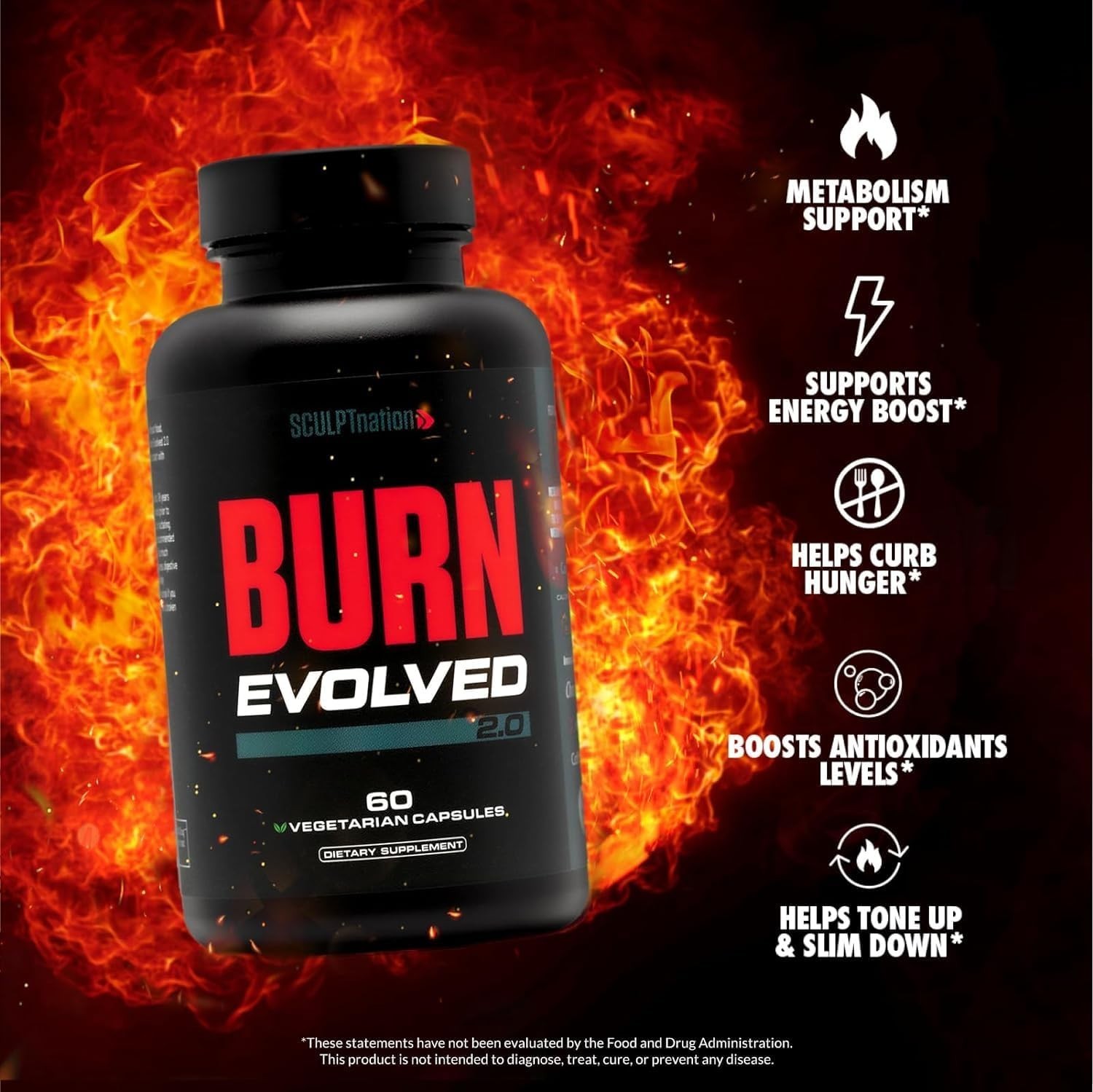 Burn Evolved 2.0 Thermogenic Fat Burner Weight Loss New Sculptnation – Pack of 1