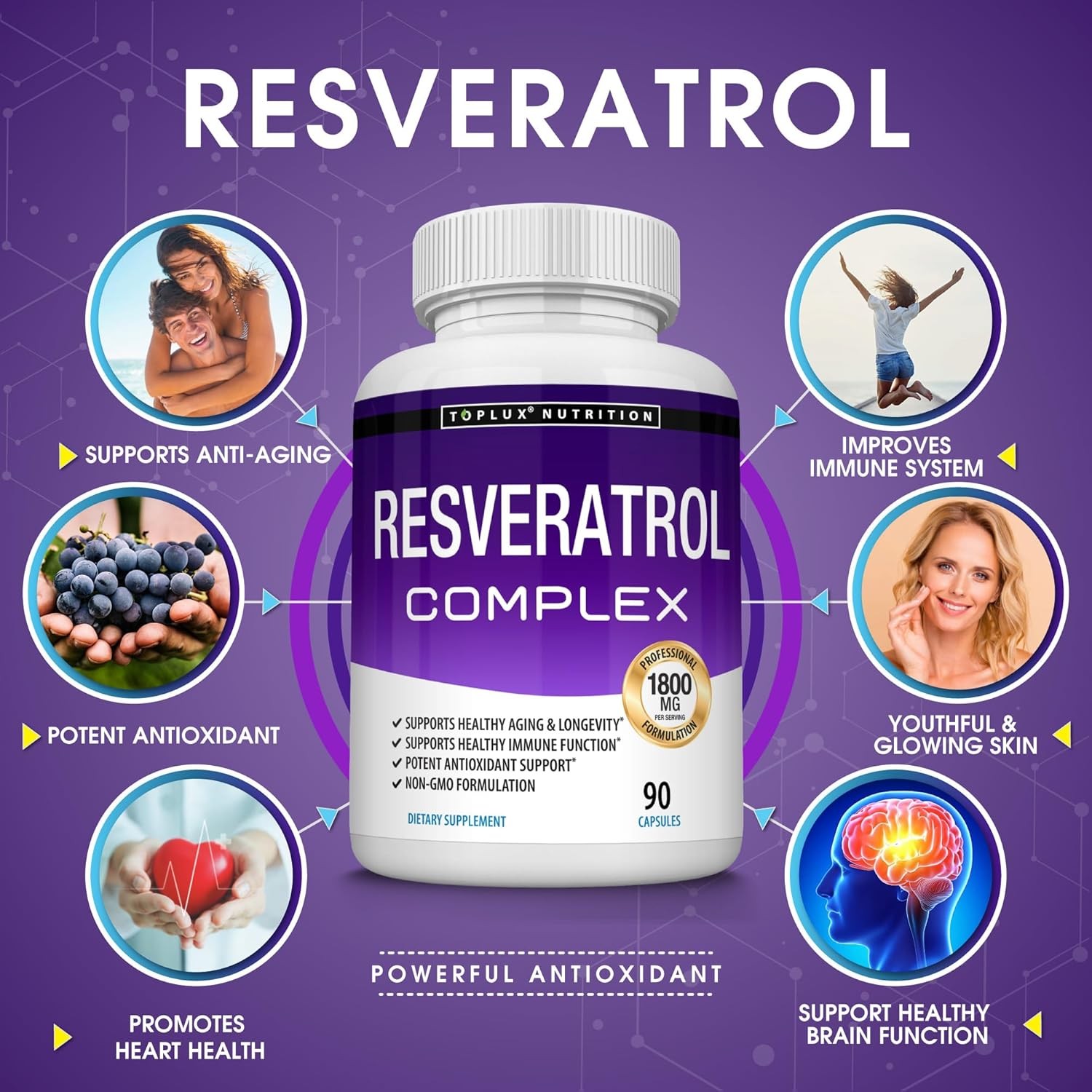 Supplement Resveratrol 1800 mg Antioxidant Complex – Highly Potent