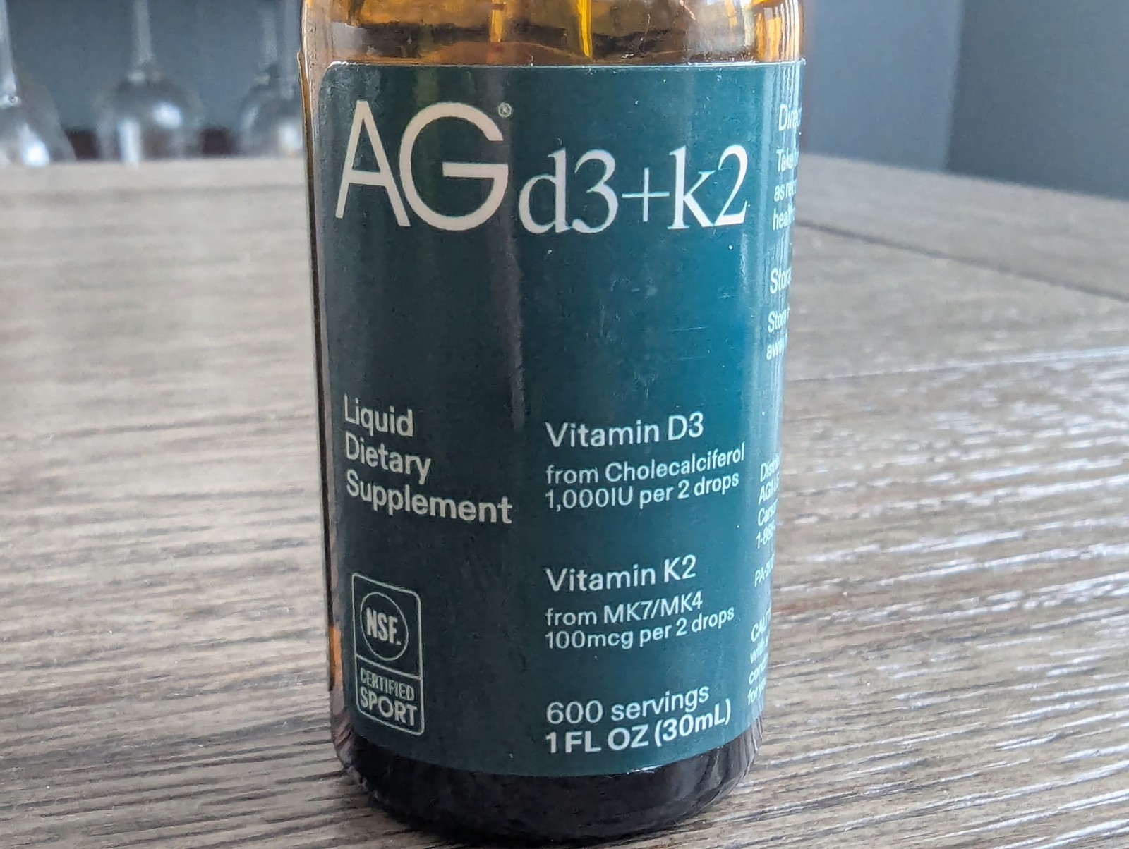 Athletic Greens AG D3+K2 Liquid Vitamin Supplement Drops 400 Servings, Used