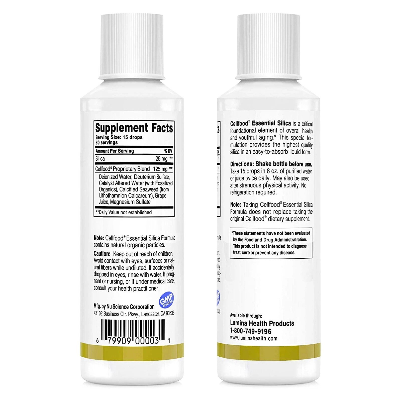 1 Bottle Cellfood Essential Silica Formula 4 Oz by Lumina Health EXP 04/2027