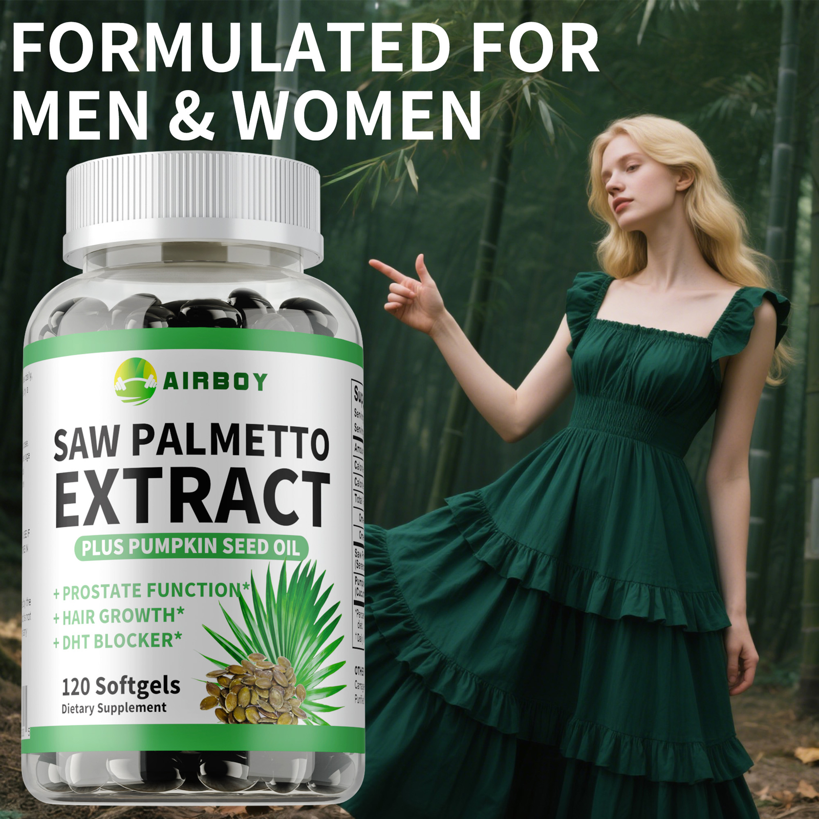 Saw Palmetto Extract – with Pumpkin Seed Oil, Prostate Health, Hair Growth