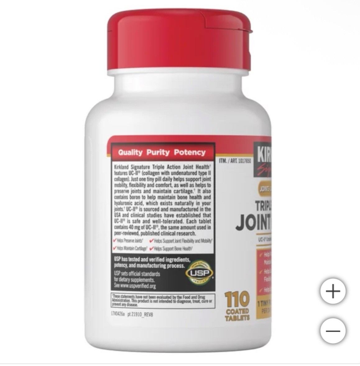 Kirkland Triple Action Joint Health 110 Tablet Compare to Move Free Ultra 4 Pack