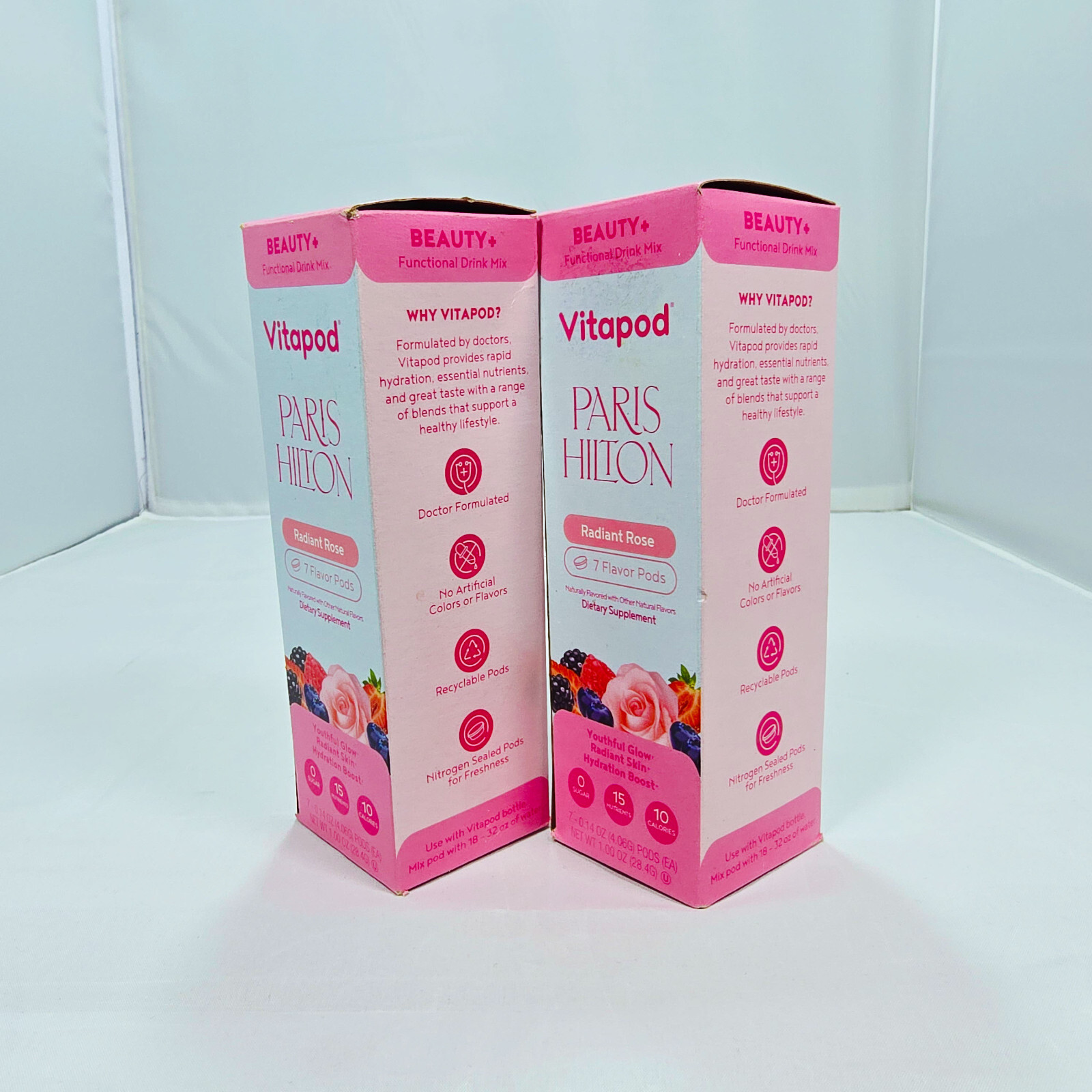 Vitapod Paris Hilton Beauty+ Radiant Rose Drink Mix Pods 14 Count Beauty Boost