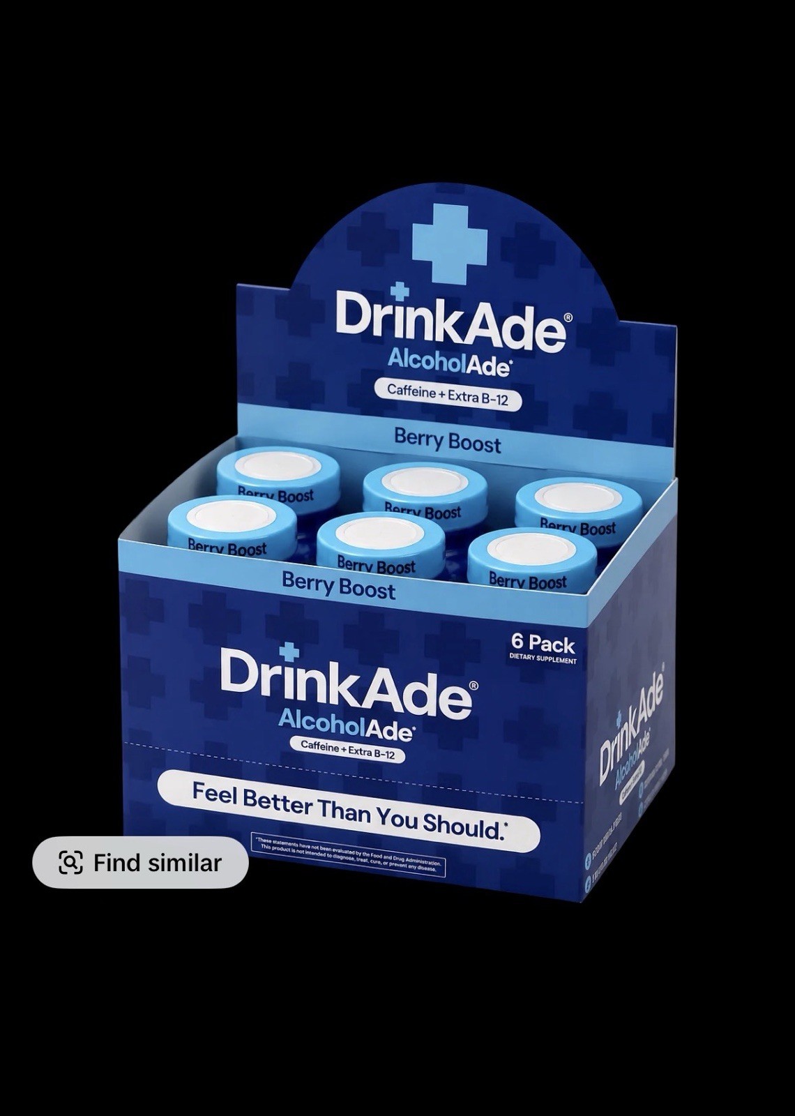 DrinkAde AlcoholAde Berry Caffeine + Vitamin B12 Energy Shots 6 Pack 2 fl oz