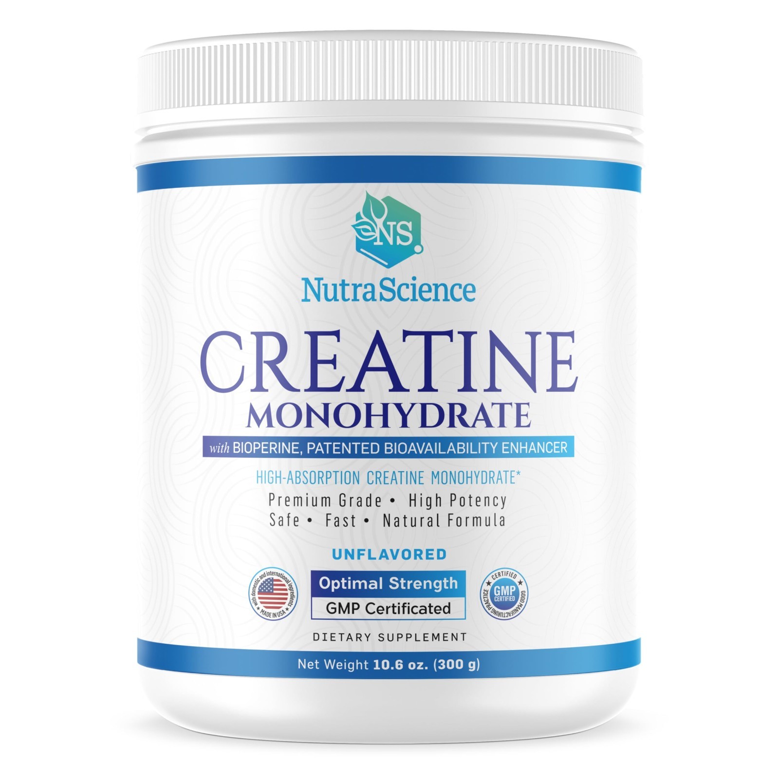 Creatine Monohydrate Powder 5000mg – Lean Muscle Growth, Recovery, Vegan, 60 Ser