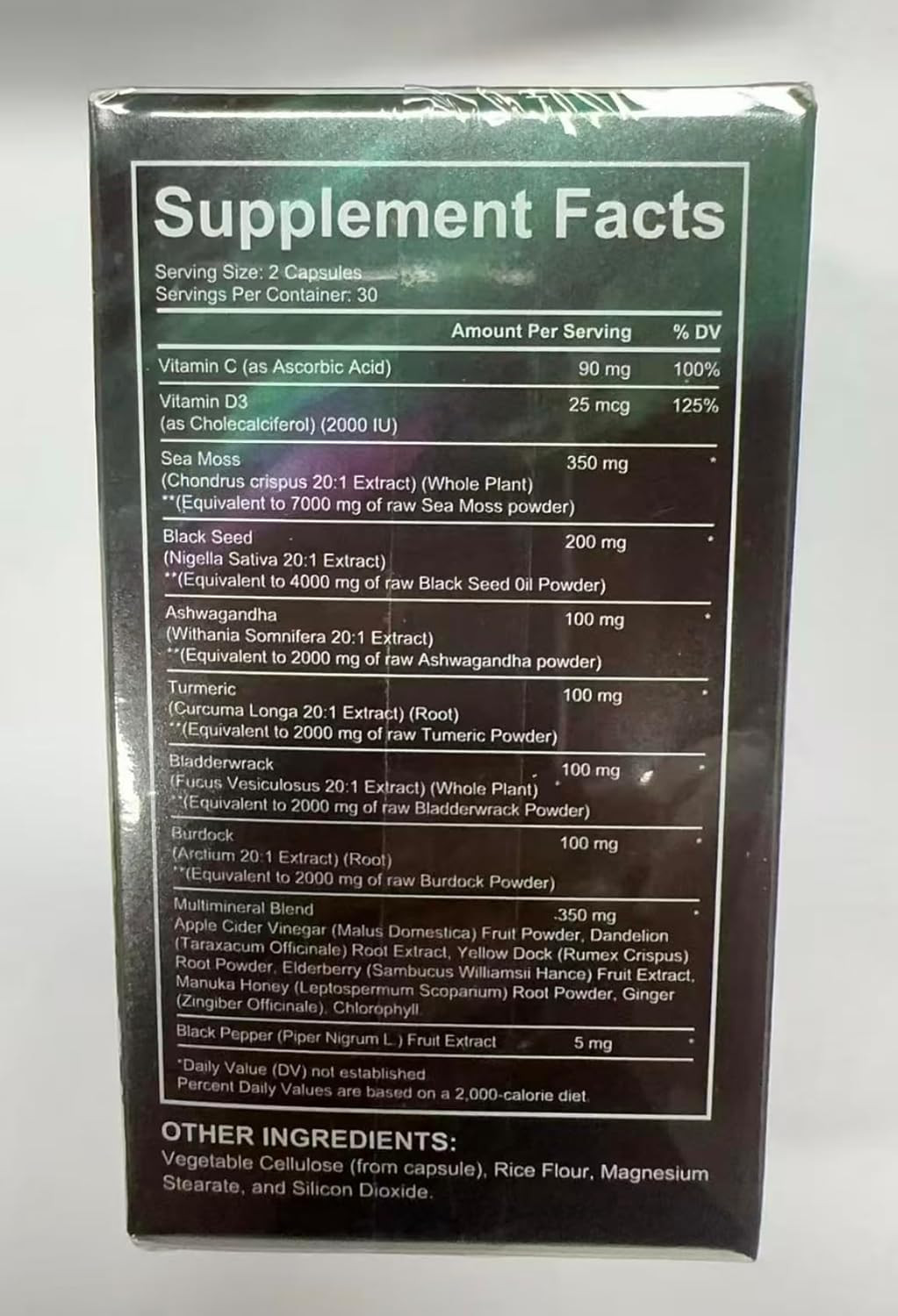 Sea Moss Black Seed Oil Ashwagandha Ginger, Sea Moss Capsule Supplement