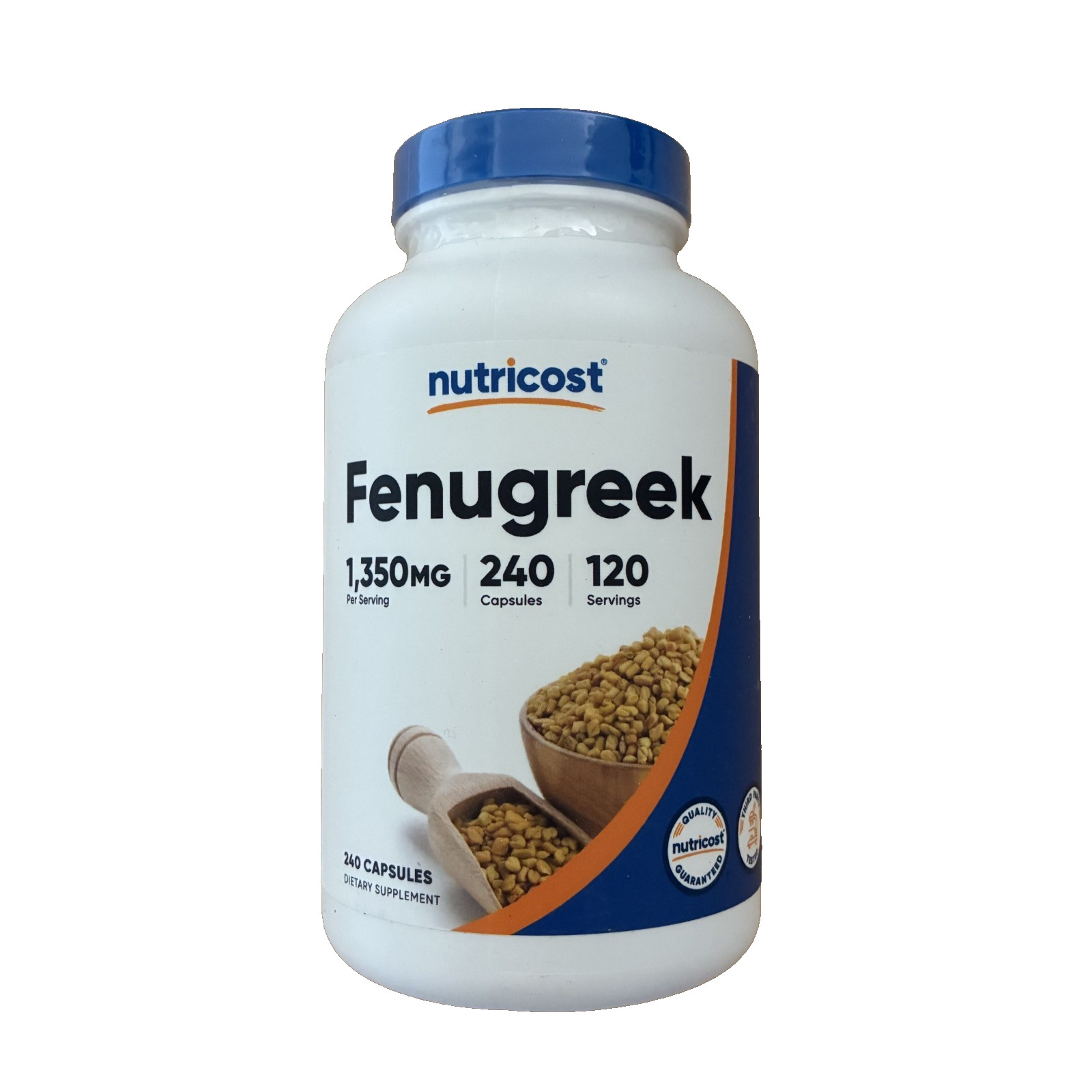 Nutricost Fenugreek Seed 1350mg 240 Capsules Gluten Free Non-GMO 675mg/Cap