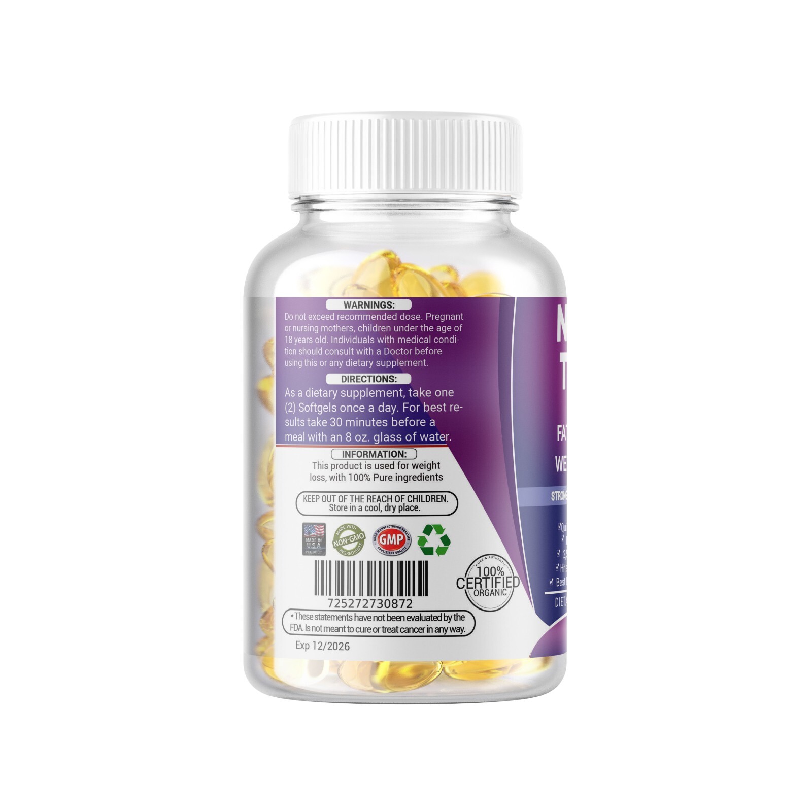 2x Night Time Fat Burner Supplement Fat Burn Weight Loss 60 Softgel Made in USA