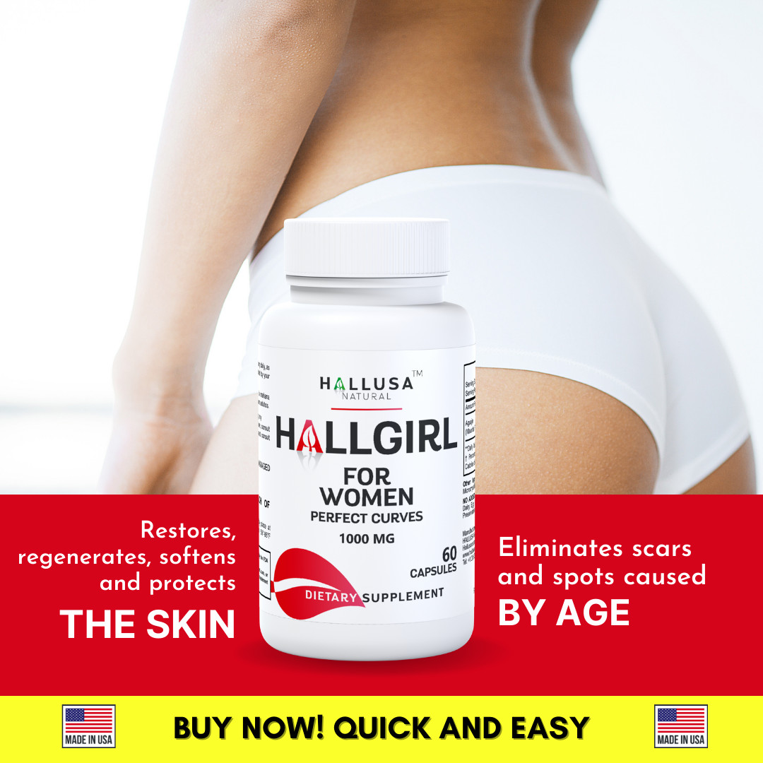 HALLGIRL – Support Busty, Breast & Hips Enhancement – Women and Men- 60 capsules