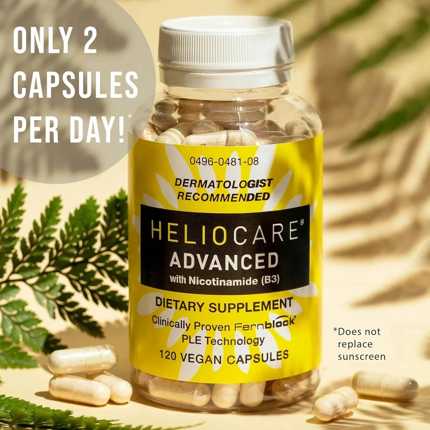 Advanced Heliocare Nicotinamide – Skin Health – 120 Capsules B3 NEW, Exp 2027