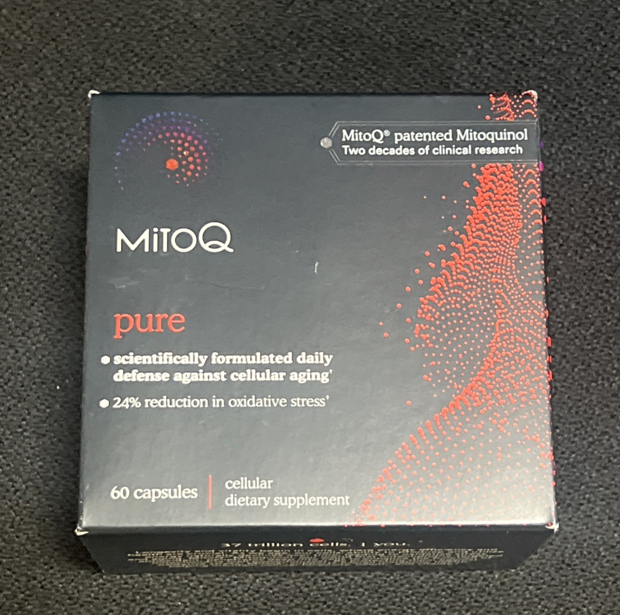 MitoQ Pure Cellular Defense Antioxidant Capsules 10 mg 60 ct Exp Apr 2028