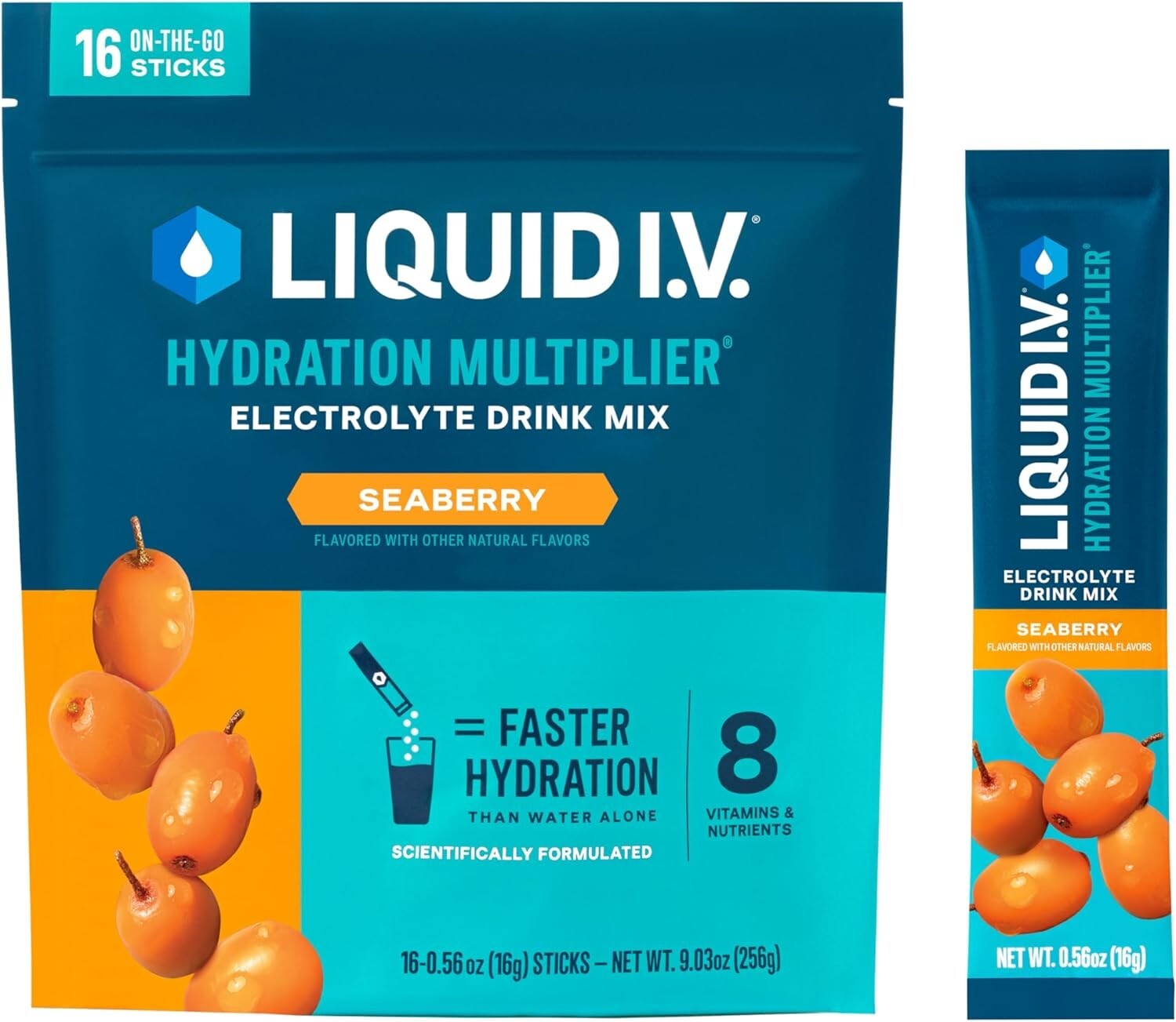 Delicious Seaberry Electrolyte Drink Mix – 3x Hydration, 16 Convenient Servings
