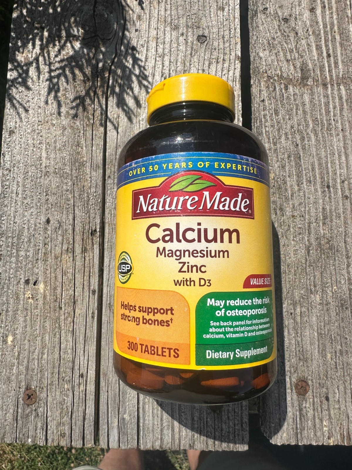 Nature Made Calcium Magnesium Zinc with Vitamin D3 – 300 Tablets – Supports Bone
