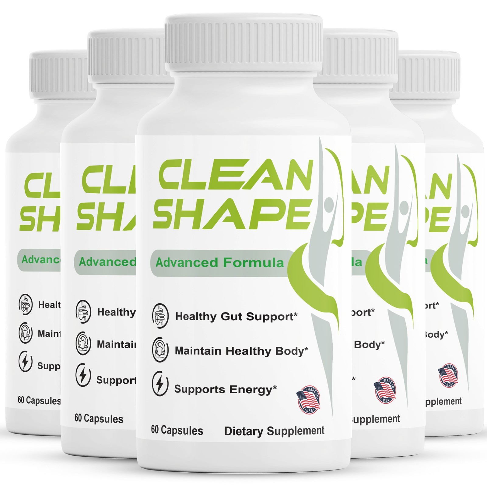 ( 5 Pack )Clean Shape Capsules, CleanShape for Metabolism & Natural Weight Loss